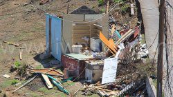 A house in the Southern Grenadines that was damaged during the passage of Hurricane Beryl on July 1, 2024.