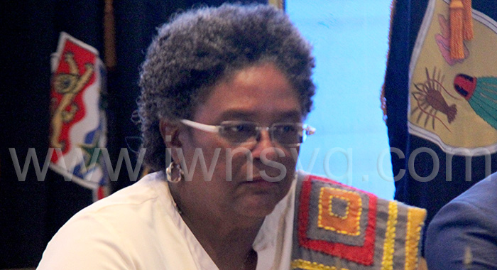 Prime Minister of Barbados, Mia Mottley in a Feb. 21, 2025 photo in Bridgetown, Barbados.