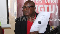 President of the SVG Teachers' Union speaking at a press conference in Kingstown on Feb. 11, 2025.