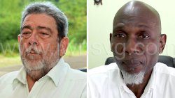 Prime Minister Ralph Gonsalves, left, and lawyer and social commentator, Jomo Thomas.
