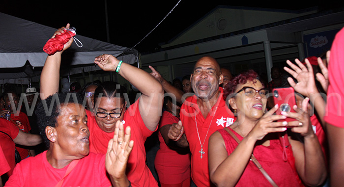 ULP supporters in Sandy Bay