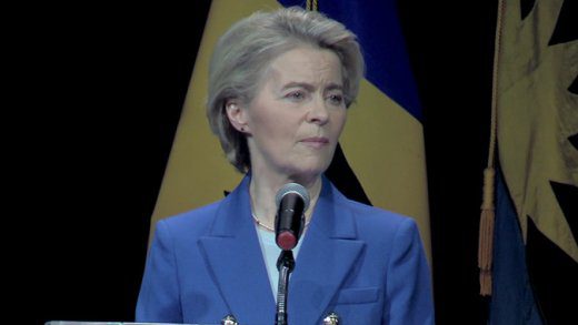 European Union Commissioner, Ursula von der Leyen addressing the CARICOM summit in Barbados on Wednesday, February 19, 2025. (CMC Photo)