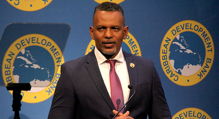 President of the Caribbean Development Bank, Daniel Best speaking at the bank’s annual news conference in Bridgetown, Barbados on Wednesday, March 19, 2025. (CMC Photo)
