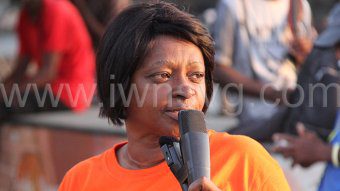 Leader of the National Liberation Movement, Doris Frederick speaks at the party’s rally in Layou on Sunday, March 16, 2025.
