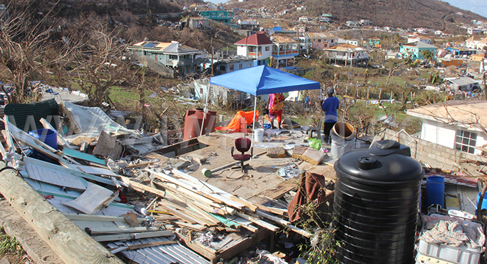 A photo taken in Union Island on July 4, 2024, four days after the passage of Hurricane Beryl.