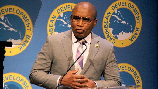 Ian Durant, the Caribbean Development Bank’s, director of economics, speaking at the bank's annual press conference in Bridgetown, Barbados on Wednesday, March 19, 2025.