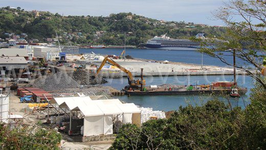 The construction site of the port in Kingstown on March 3, 2024.