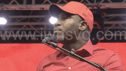 Central Leeward MP, Orando Brewster, speaking at the Unity Labour Party’s celebration rally in Rabacca on Sunday, March 30, 2025.