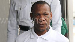 Rosano Theobalds is escorted to prison on Friday, Feb. 28, 2025, to serve his sentence for abduction and physical assault.