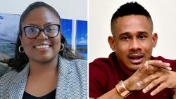 Acting Permanent Secretary in the Minister of Tourism, Civil Aviation, Sustainable Development and Culture, Tamira Browne, left, and CEO of the Carnival Development Corporation Rodney Small.