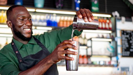 An internet photo of a bartender. 