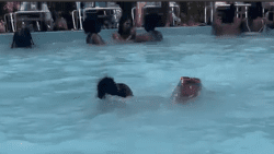 A screenshot from a 40-second video of the incident in which the Girls' High School student said she felt as if she was drowning in a swimming pool at a school event in Bequia on April 11, 2025.