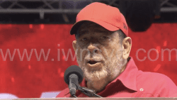 Prime Minister Ralph Gonsalves speaking a the Unity Labour Party's celebration rally in Rabacca on Sunday, March 30, 2025.