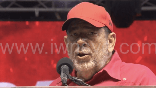 Prime Minister Ralph Gonsalves speaking a the Unity Labour Party's celebration rally in Rabacca on Sunday, March 30, 2025.