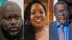 From left: Ruling Unity Labour Party Southern Grenadines hopeful, Abdon Whyte and Chevonne Stewart and Southern Grenadines MP, Terrance Ollivierre, of the opposition New Democratic Party.