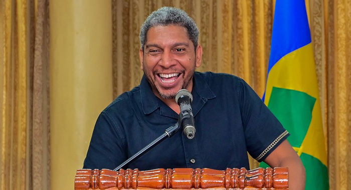 Minister of Finance, Camillo Gonsalves speaking at the launch of the Greater Youth Volunteerism and Engagement programme in Kingstown on May 12, 2025. (Photo: Facebook/APISVG)