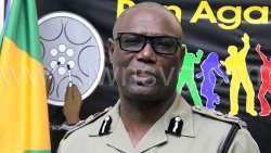 Actin Commissioner of Police, Enville Williams speaking at the press conference in Kingstown on Monday, May 26, 2025.