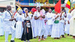 Spiritual Baptists at the worship service in Kingstown on Wednesday, May 21, 2025. (Photo: APISVG/Facebook)