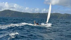 Kai Marks Dasent off Bequia on his way from Kingstown to Union Island on Saturday, May 24, 2025.