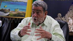 Prime Minister Ralph Gonsalves in an April 7, 2025 photo.