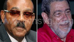 Prime Minister of Antigua and Barbuda,  Gaston Browne, left, and Prime Minister of St. Vincent and the Grenadines, Ralph Gonsalves.