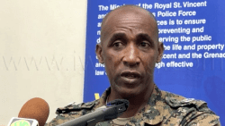 Assistant Commissioner of Police Christopher Benjamin speaking at the press conference in Kingstown on Monday, June 16, 2025.