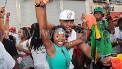 Revellers in Kingstown during Carnival Monday 2015.