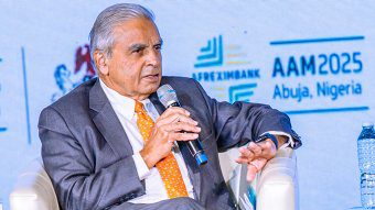 Academic and diplomat, Kishore Mahbubani, addressing the 32nd  annual meeting of the Africa Export-Import Bank in Abuja, Nigeria on Thursday, June 26, 2025. (Photo: Afreximbank)