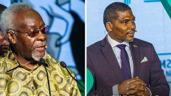 Former Prime Minister of Jamaica, PJ Patterson, left, and Prime Minister of St. Kitts and Nevis,  Dr. Terrance Drew speaking at Afreximbank's 32nd annual Meetings in Abuja, Nigeria on Wednesday, June 25, 2025. (Photos: Afreximbank)