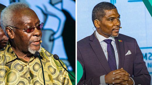 Former Prime Minister of Jamaica, PJ Patterson, left, and Prime Minister of St. Kitts and Nevis,  Dr. Terrance Drew speaking at Afreximbank's 32nd annual Meetings in Abuja, Nigeria on Wednesday, June 25, 2025. (Photos: Afreximbank)