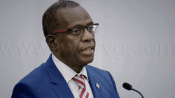 St. Lucia Prime Minister and OECS chairman, Phillip J. Pierre, addressing the Seventh Meeting of the OECS Assembly in St. Vincent on Tuesday, June 17, 2025. (CMC Photo)