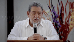 Prime Minister Ralph Gonsalves speaking at the church service to mark Public Service Day, on Monday, June 16, 2025.