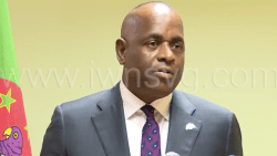 Prime Minister Roosevelt Skerrit speaking at a news conference in Roseau, Dominica on Monday, June 23, 2025. 
