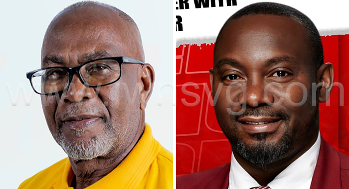 Central Kingstown MP, St. Clair Leacock, left, and the Unity Labour Party's candidate for the constituency, Marvin Fraser.