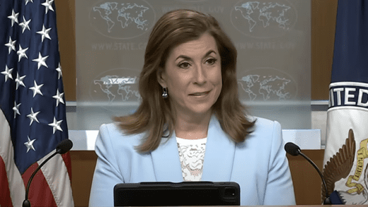 US State Department spokesperson, Tammy Bruce speaking in Washington, DC on June 17, 2025.