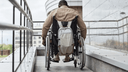 An internet photo of a person using a wheelchair.