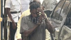 The accused, Alanzo Corridon arrives at the Serious Offences Court during a light drizzle on Thursday, July 3, 2025.