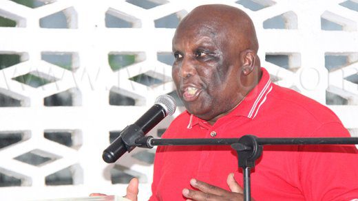 Marriaqua MP, Jimmy Prince speaking at the Unity Labour Party's constituency conference in Biabou on Saturday, July 19, 2025. 