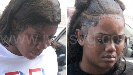 The defendants, Kerisa Jack, left, and Sadé Regisford, outside the Kingstown Magistrate's Court on July 9, 2025. 