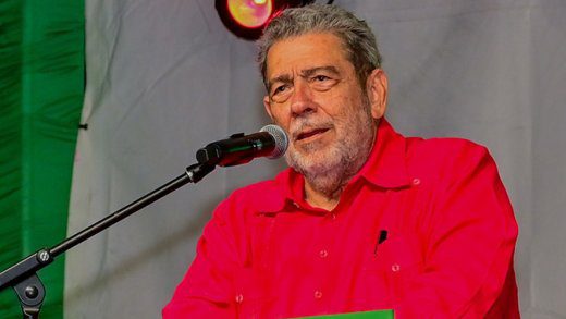 Prime Minister Ralph Gonsalves speaking at the launch of his government's Emancipation Cricket Festival on Tuesday, July 15, 2025.