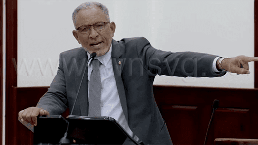 Opposition Leader Godwin Friday speaking in Parliament on Thursday, Aug. 7, 2025.