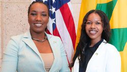 Fulbright Foreign Student Scholarships, Vincentians Kari Da Silva, left, and Mickiela Kier.