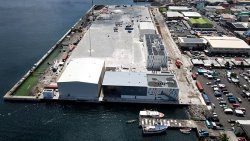 The new port in Kingstown in a photo published by the state-owned API on July 27, 2025.
