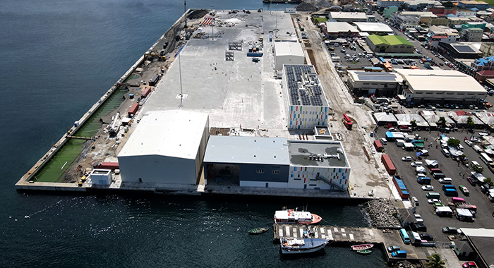 The new port in Kingstown in a photo published by the state-owned API on July 27, 2025.