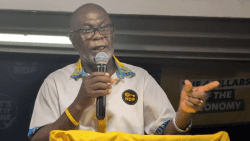 Central Kingstown MP, St. Clair Leacock, a vice president of the opposition New Democratic Party, speaking in Byera on Friday, Aug. 22, 2025. 