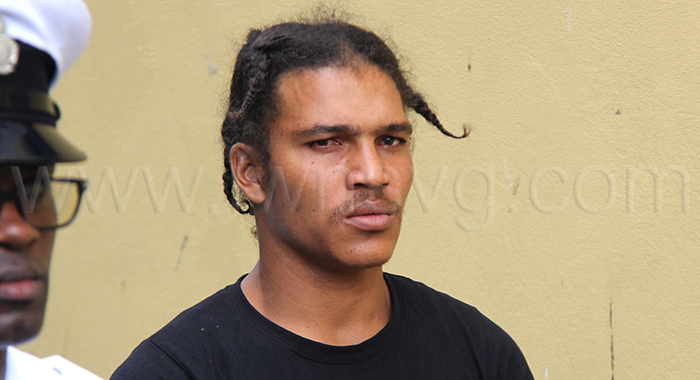 The defendant, Demran Bobb aka “German” and “Red Rat”, outside the Serious Offences Court, in Kingstown, on Tuesday, Sept. 16, 2025.
