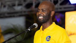 The opposition New Democratic Party's candidate for North Leeward, Kishore Shallow, on Sept. 27, 2025. 