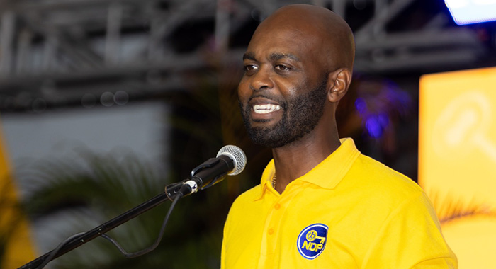 The opposition New Democratic Party's candidate for North Leeward, Kishore Shallow, on Sept. 27, 2025. 