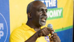 The opposition New Democratic Party (NDP) candidate for Marriqua, Phillip Jackson speaking at a campaign even in Mt Pleasant. 