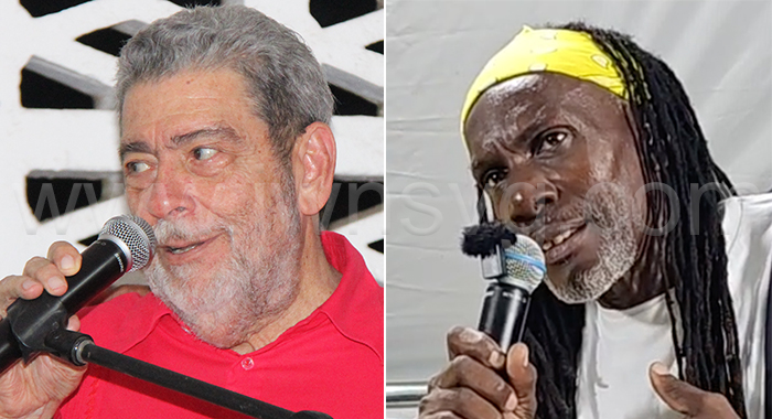 Prime Minister Ralph Gonsalves, left, and Aster John aka Ras John.